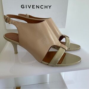 Givenchy Nude Leather Slingback Kitten Heels